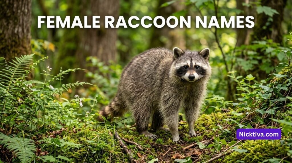 Gray raccoon at night
