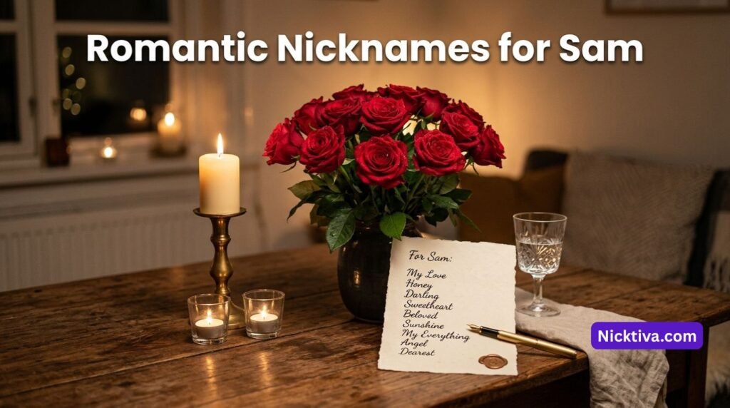 Red roses with a romantic handwritten note