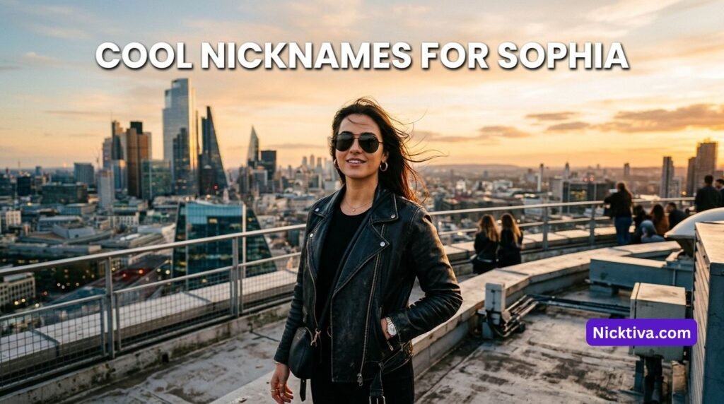Woman in sunglasses on a city rooftop
