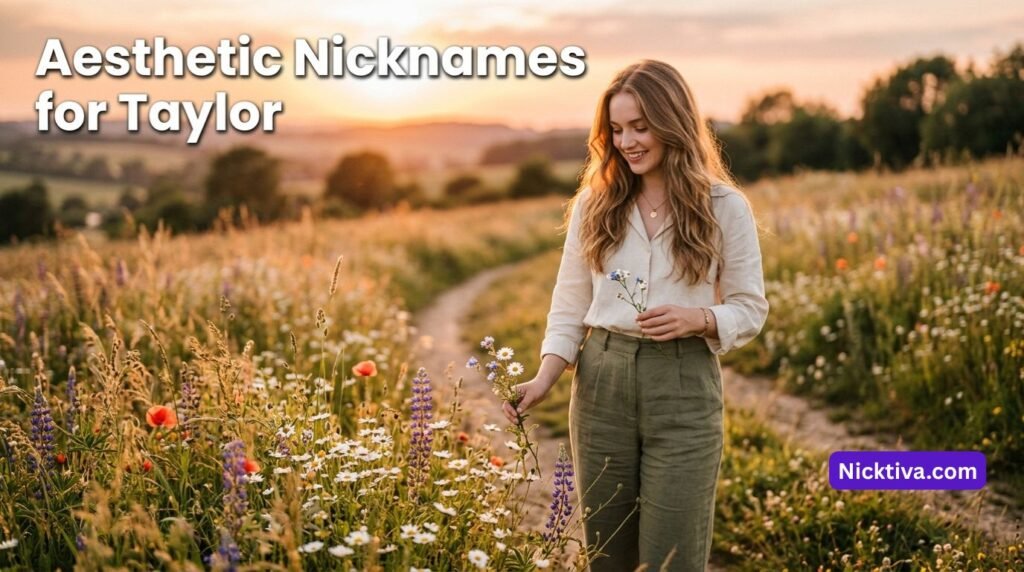 Woman standing among wildflowers