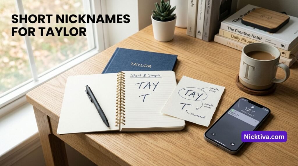 Notebook with short nickname ideas