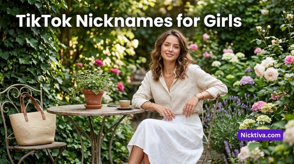 Young woman creating content in a garden