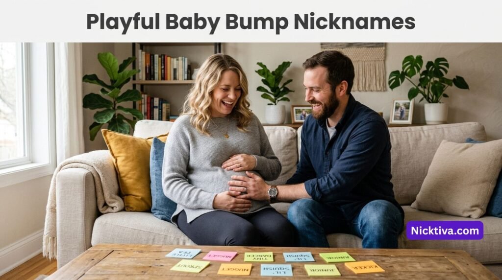 Happy expecting parents at home