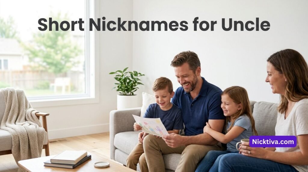 Funny uncle making his family laugh at home