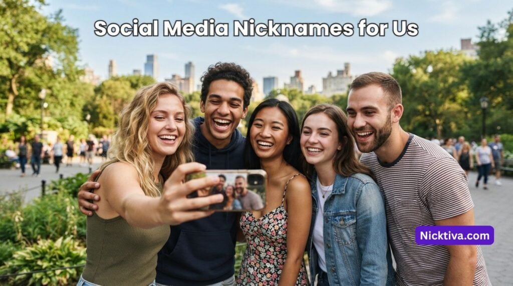 Friends taking a group selfie