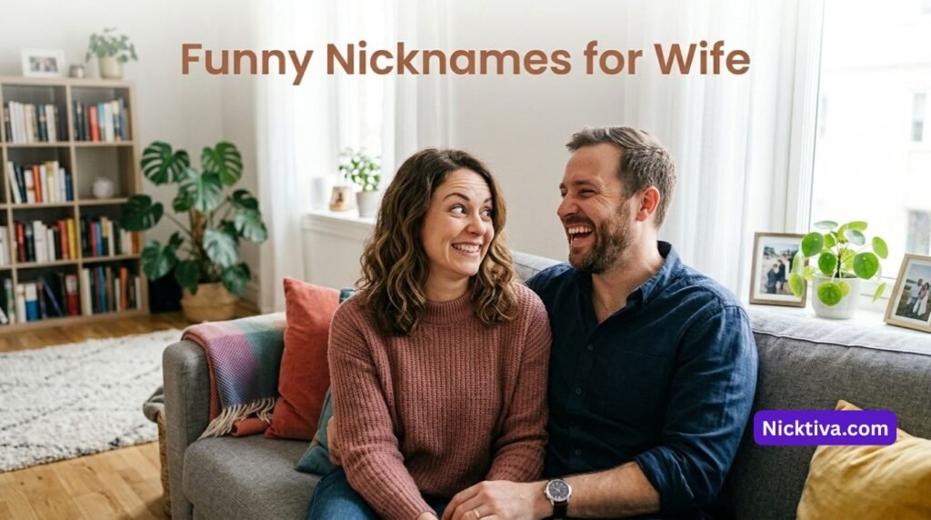 Couple laughing at home